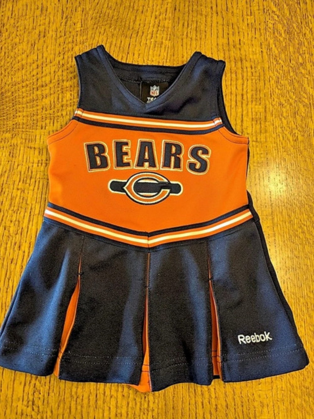 Reebok Chicago Bears NFL Team Apparel Infant Cheerleader Dress Orange & Blue 12M